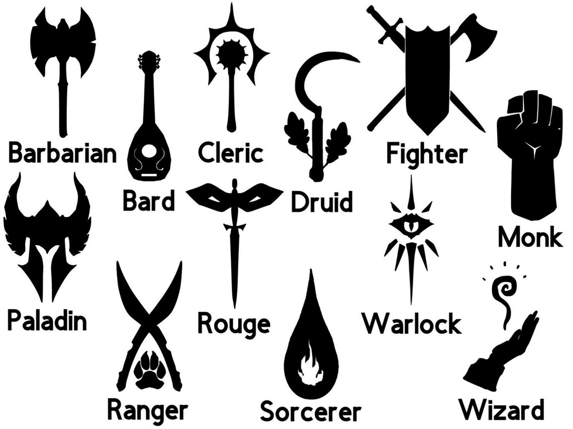 D&D Class Symbol Decals | Etsy