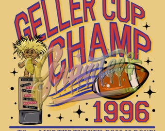 Geller Cup Champ Clipart, Ross Geller Monica Geller Clipart, Vrienden Thanksgiving Clipart voor DTF of Shirt Printing, alleen PNG!