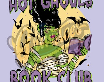 Hot Ghoul Book Club  PNG, Book Clipart, Book Club Clipart, Hot Ghoul Clipart for DTF or Shirt Printing, PNG Only!