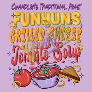 Chandler&#39;s Thanksgiving Feast Clipart, Chandler Bing Clipart, Friends Thanksgiving Clipart for DTF or Shirt Printing, PNG Only!