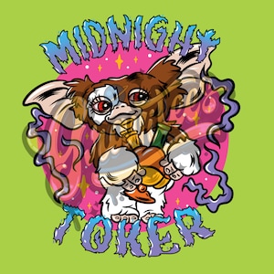 Gizmo Midnight Toker PNG, Gremlins Clipart for DTF or Shirt Printing, Halloween Sublimation, PNG Only!