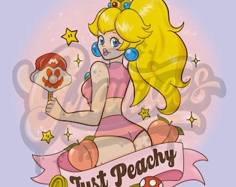 Just Peachy PNG, Gamer Clipart, Princess Clipart for DTF or Shirt Printing, PNG Only!