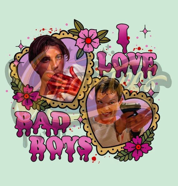 I Love Bad Boys Clipart, What's Your Favorite Scary Movie PNG, Horror Clipart, Scream Clipart for DTF or Shirt Printing, PNG Only!
