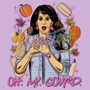 Janice Oh My Gourd Clipart, Janice Friends Thanksgiving Clipart, Friends Thanksgiving Clipart for DTF or Shirt Printing, PNG Only!