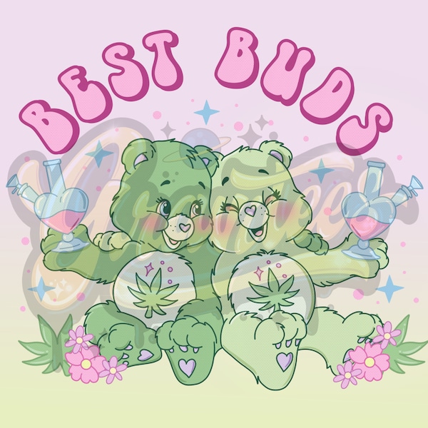 Best Buds PNG, clipart Best Friends Weed pour DTF, sublimation de mauvaises herbes ou impression de chemise, PNG uniquement !