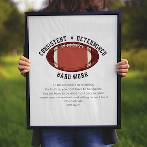 Football Inspirational Quote Print: Touchdown Your Goals (Digital Download)