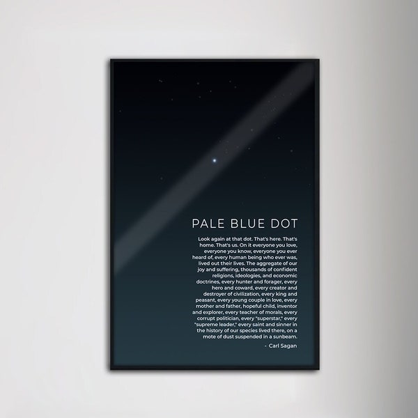 The Pale Blue Dot Poster Unframed, Carl Print Sagan, Astronomy Print, Galaxy, Astronomy Prints, Voyager 1, 12x18 16x24 inch (No Frame)