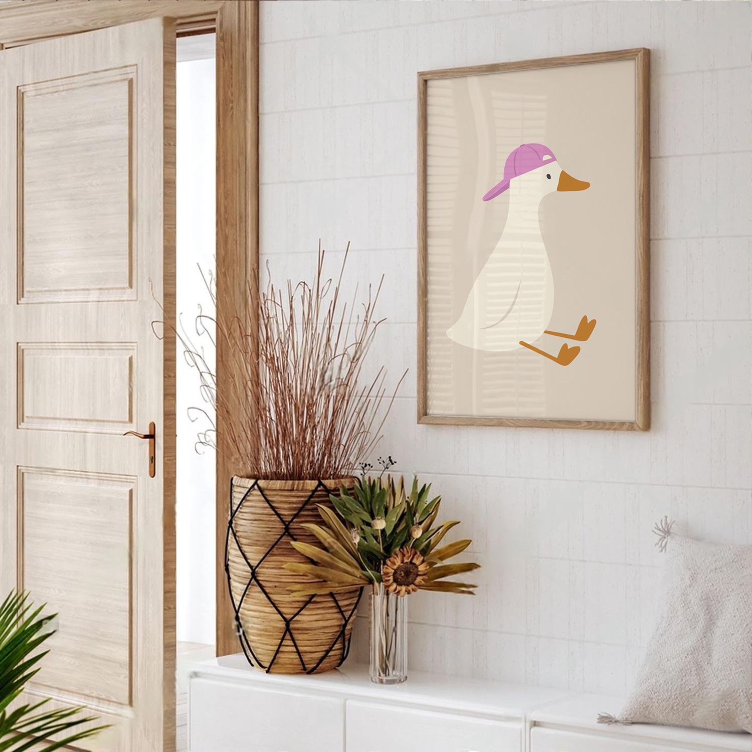 Silly Goose Wall Art Print, Cute Pink Goose Poster, Sports Nursery ...
