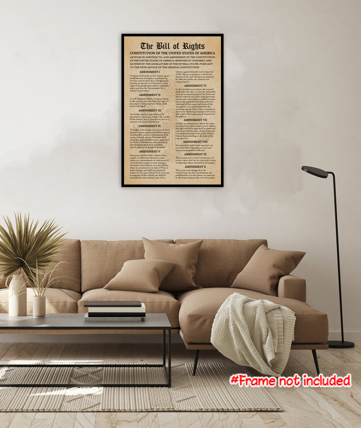 Constitution of the USA & Bill of Rights Poster Large, Bill of Rights ...