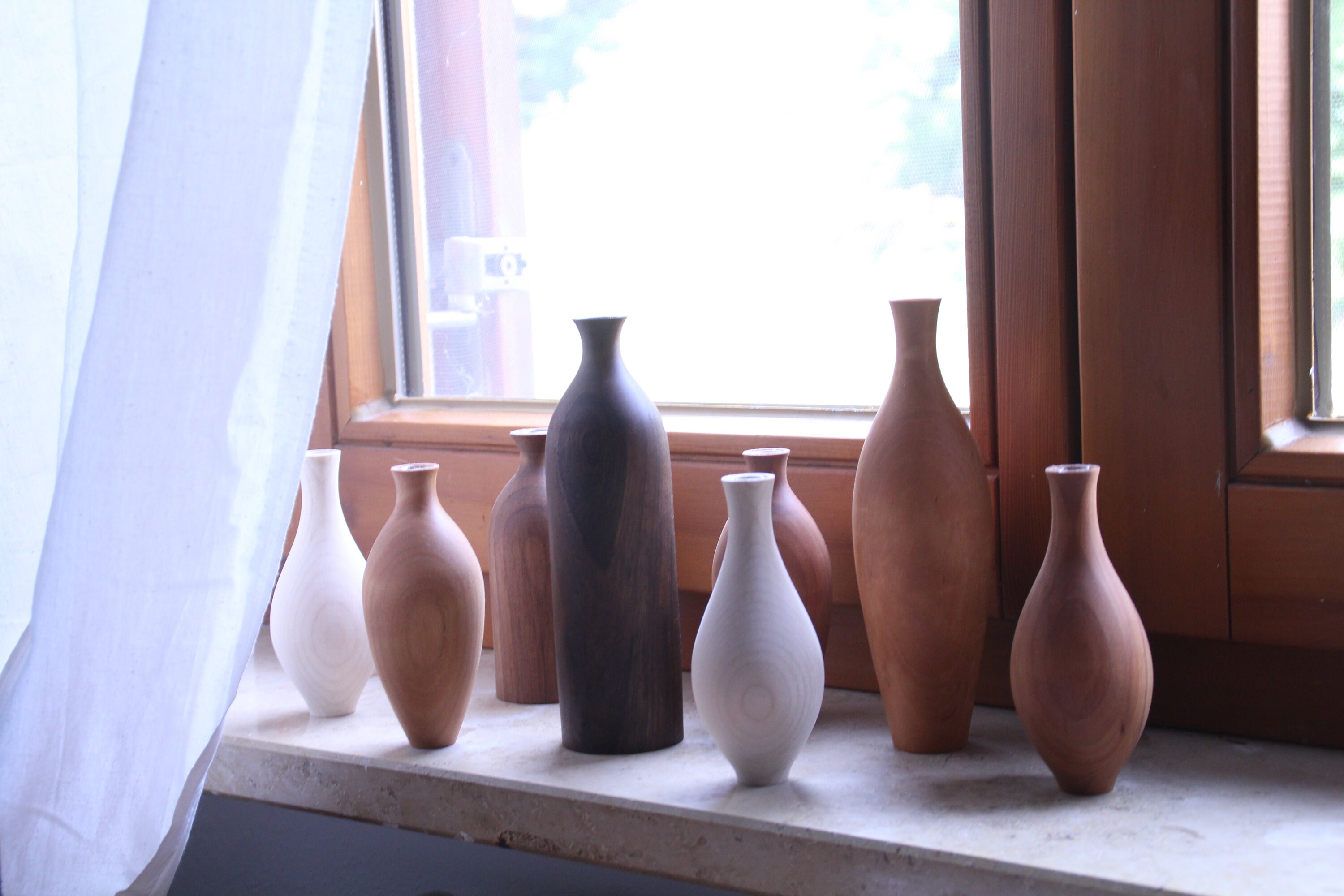 Small wooden vase with test tube apple wood Etsy