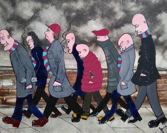 Limited Edition L.S.Lowry style Football Fans print