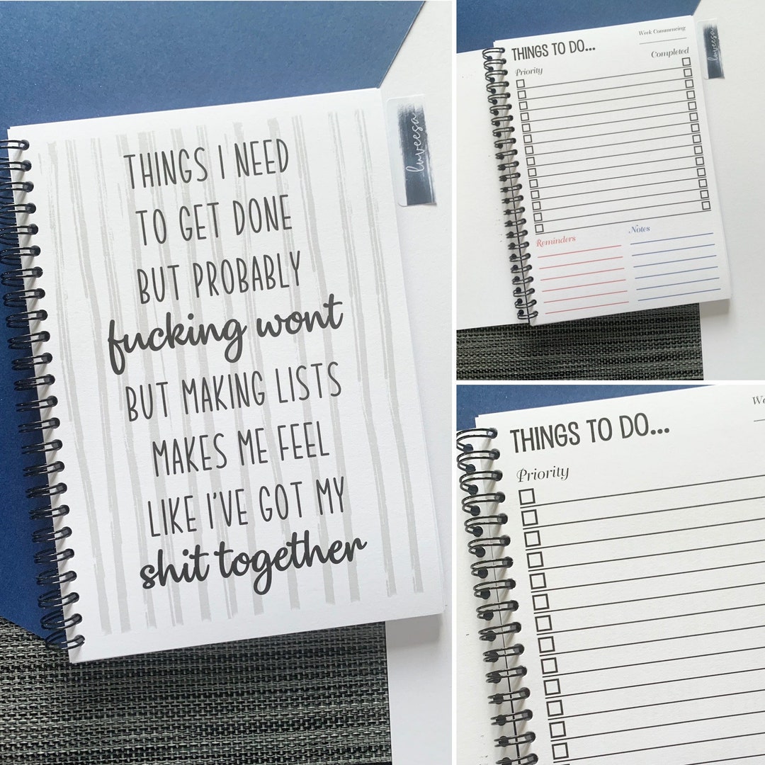 To Do List Notebook | Book of Lists | Notebook | Joke Notebook ...