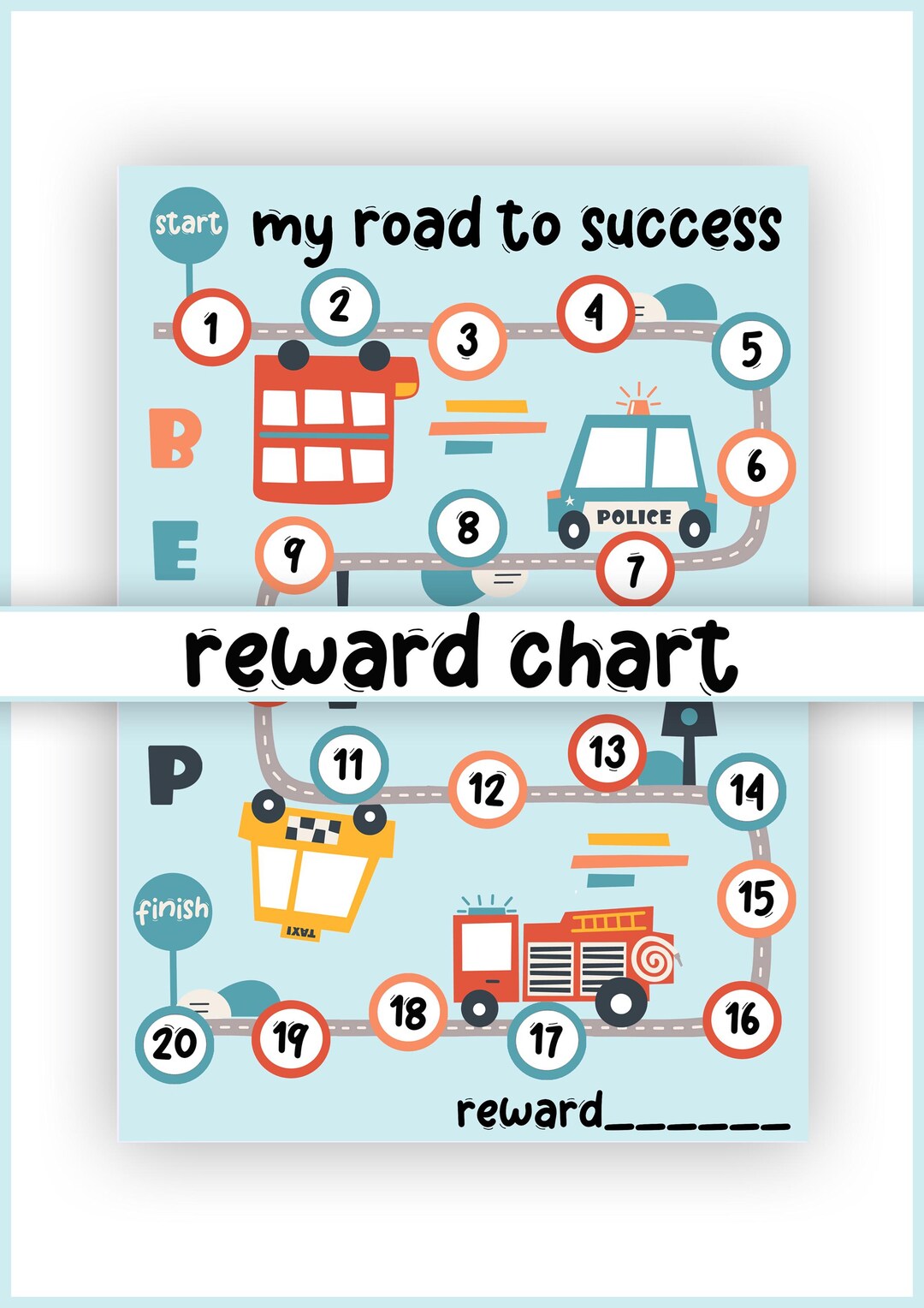 Rash Driving Sticker Format:pdf Reward Chart Printable | Instant Download | Sticker Chart | Transport ...