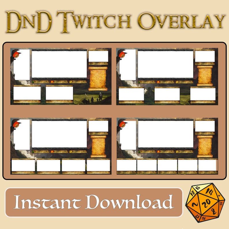 Twitch Overlay for Livestream Dungeons and Dragons Rpgs LOTR - Etsy UK
