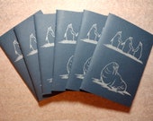 Handprinted Winter Creatures Sketchbook (made from recycled cups, plain pages).