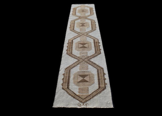 3x14 Vintage Special Design Rug, Extra Long Hallway Runner, 3x14 Ft Turkish Rug,Hand Made Rug, 3x14 Oushak Rug,Boho Decor Rug,Entry Rug 3x14