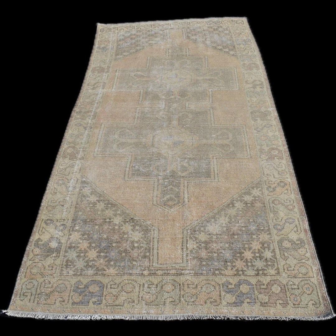 4x8 Vintage Pastel Rug, Soft Wool Hand Made Rug, 4x8 Oushak Rug, 4x8 ...