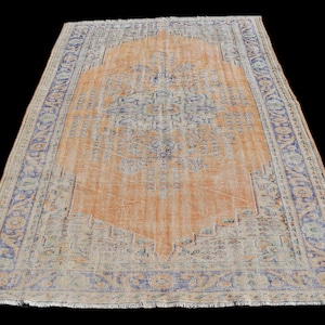 7x10 Vintage Area Rug, Soft HandMade Wool Rug, 7x10 Oushak Rug, 7x10 Turkish Rug, 7x10 Anatolian Rug, 7x10 Hall Floor Rug, Boho Decor Rug