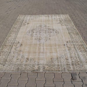 6x9 Vintage Rug, Hand Made Rug, Oushak Oversize Rug, Pastel Large Rug 6x9, Rustic Decor Rug, Turkish Rug 6x9 Ft, Saloon Area Rug, Soft Rug