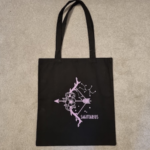 Star Sign / Horiscope Black Tote Bag