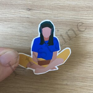 Sticker jeune femme qui écoute de la musique