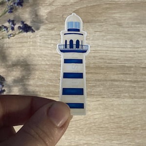 Sticker Phare  - Autocollant Original d'Artiste 6.5cmx2cm