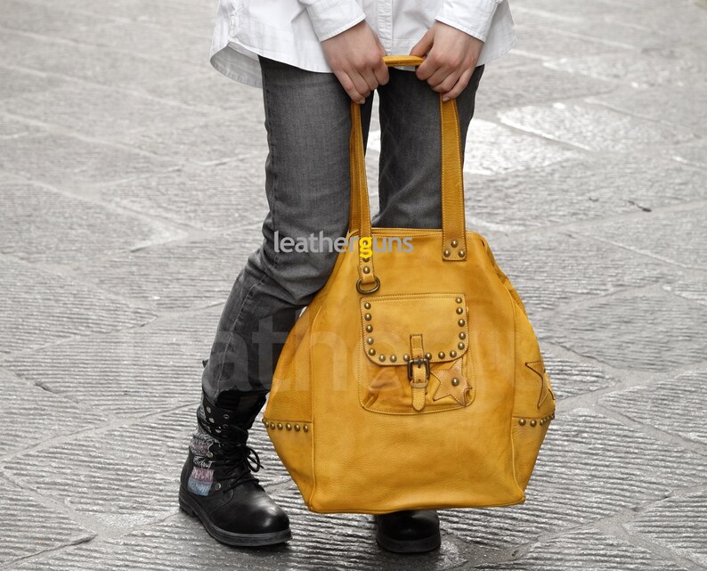Big Leather Purse Woman Shoulder Bag Crossbody Bag Vintage Leather Bag Italian Leather Bag Handmade Tote Bag STELLA LEATHER HANDBAG