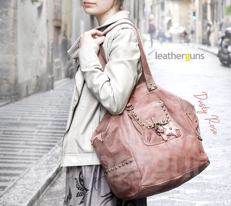 Big Leather Purse Woman Shoulder Bag Crossbody Bag Vintage Leather Bag Italian Leather Bag Handmade Tote Bag STELLA LEATHER HANDBAG