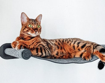 Hängematte für Katzen mit Wandmontage | Anthrazit |  Katzenregal