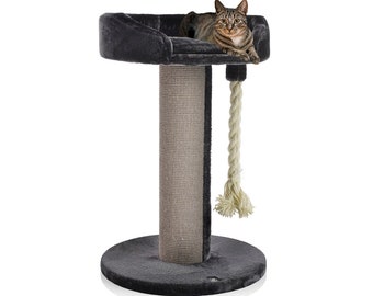 Kratzbaum - Lounge Ontario XXL grau mit 20cmØ Sisalstamm, ideal auch für große und schwere Katzen wie z.B. Maincoon