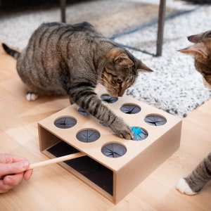 Catch the Mouse Box skill game for cats / interactive cat toy / activity board / cat toy / cat play image 5