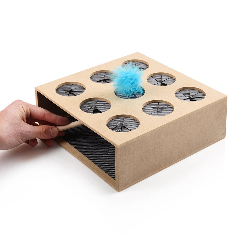 Catch the Mouse Box skill game for cats / interactive cat toy / activity board / cat toy / cat play image 8