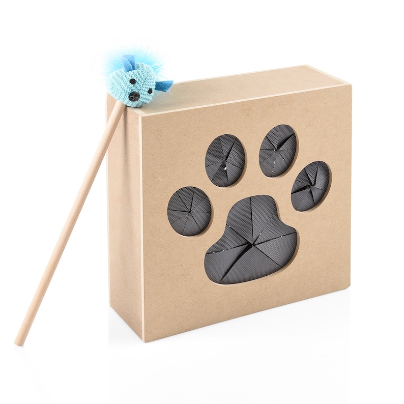 Catch the Mouse Box skill game for cats / interactive cat toy / activity board / cat toy / cat play image 2