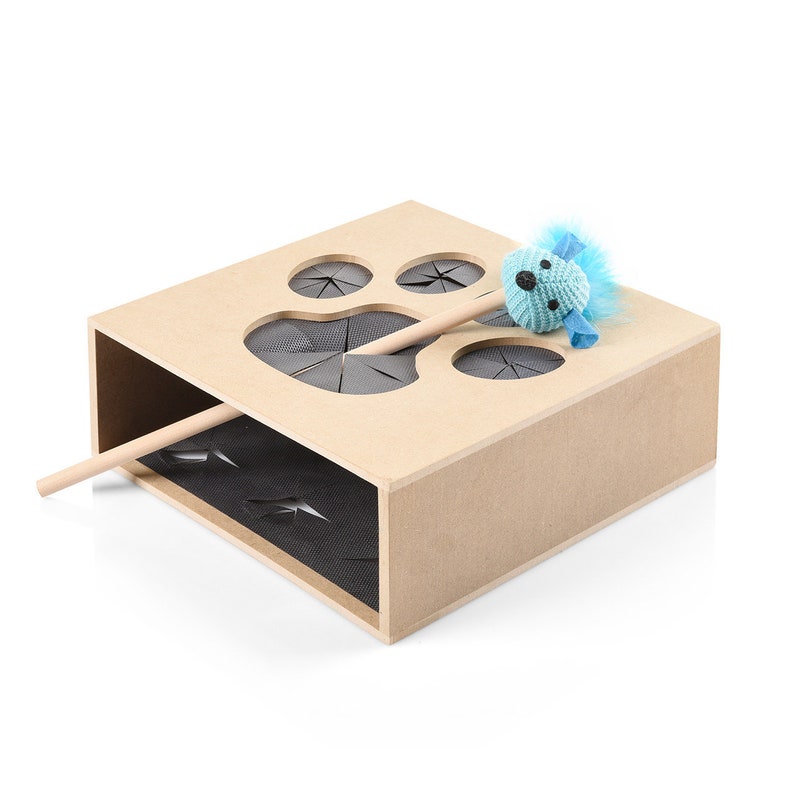 Fang die Maus Box Geschicklichkeitsspiel für Katzen / interaktives Katzenspielzeug / Activity Board / cat toy / cat play Bild 10