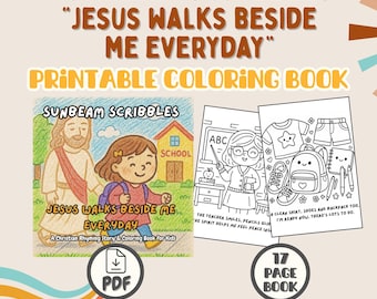 Christian Coloring Book for Kids: Jesus Walks Beside Me (Digital Download)