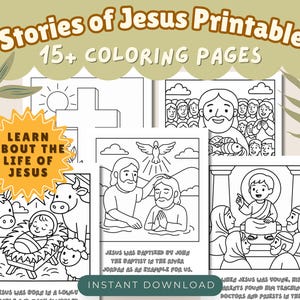 Jesus Stories Coloring Pages: Christian Kids Sunday School Activity (PDF Download)