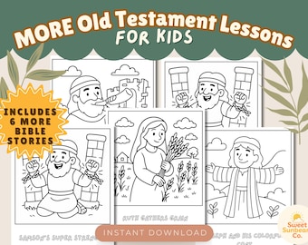Old Testament Bible Story Coloring Pages: Sunday School Lessons (PDF Download)