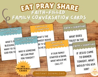 Christian Family Conversation Cards: Faith-Based Dinner Questions (PDF)