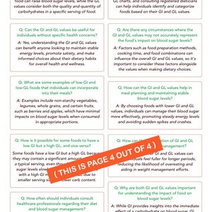 Glycemic Index and Glycemic Load Food List, At-a-glance 4-page PDF ...