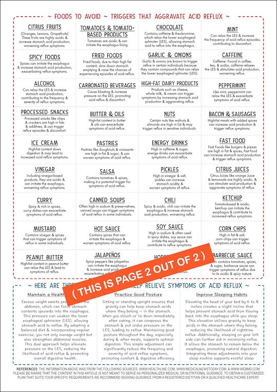 Gerd Recipes.pdf Acid Reflux Food Guide, GERD, 2-page Pdf, PRINTABLE DOWNLOAD, Heartburn ...