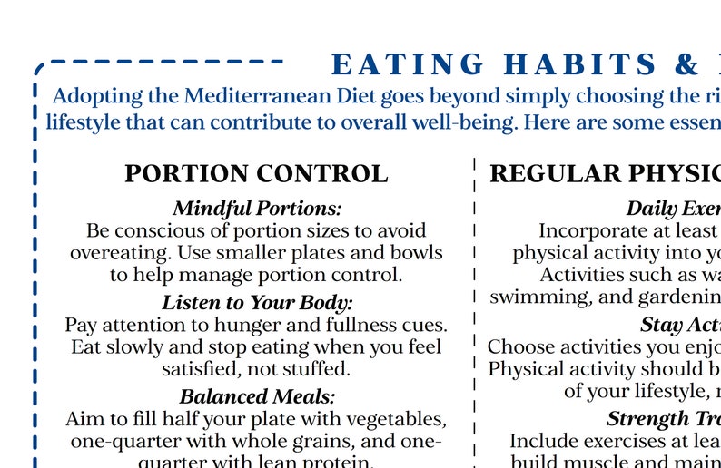 Mediterranean Diet Food Guide 2 page Pdf PRINTABLE DOWNLOAD Patient Mediterranean diet food guide 2 page pdf printable download patient