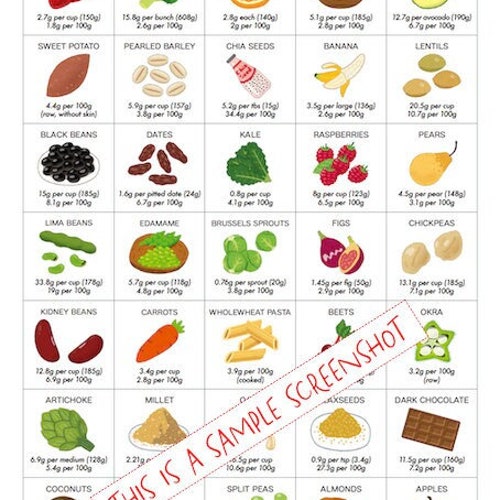 High Protein Foods Reference Chart PRINTABLE / INSTANT - Etsy