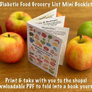 Mini livret pour le guide d'achat d'aliments pour diabétiques/Liste d'un simple coup d'oeil à emporter avec vous en magasin/Éducation du patient/TÉLÉCHARGEMENT PDF/IMPRESSION