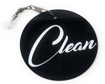 Acrylic Clean Dirty Dishwasher Sign with Suction Cup