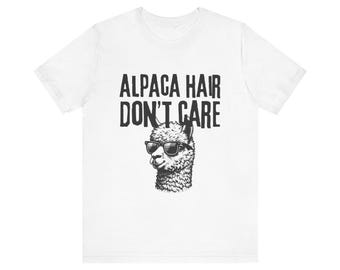 Alpaka-Haar interessieren sich nicht T-Shirt Lustige Trending-T-Shirts für Teenager-Alpaka-Jungen-T-Shirt Teenager-T-Stück Jungen-Haar-Grafik-Shirt Lustiges T-Shirt