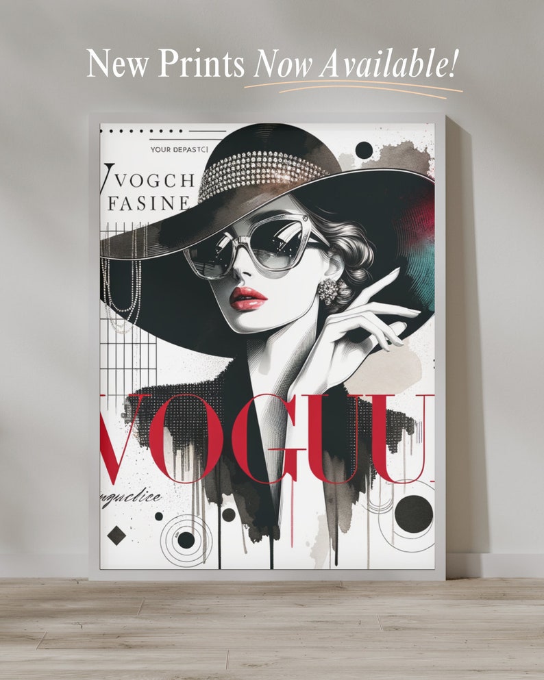 Chic Vogue Style Satin Poster 3 Sizes Vintage Vogue Wall Art Vogue