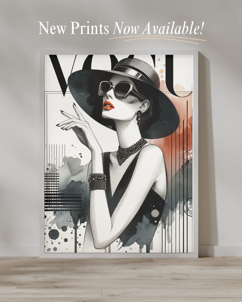 Chic Vogue Style Satin Poster 3 Sizes Vintage Vogue Wall Art Vogue