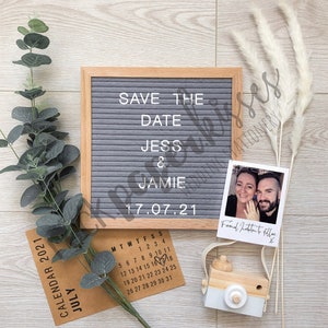 Anuncio digital de Save the Date / Atando el nudo / Save our Date / Wedding Digital Letter Board Announcement / Modern Save the Date