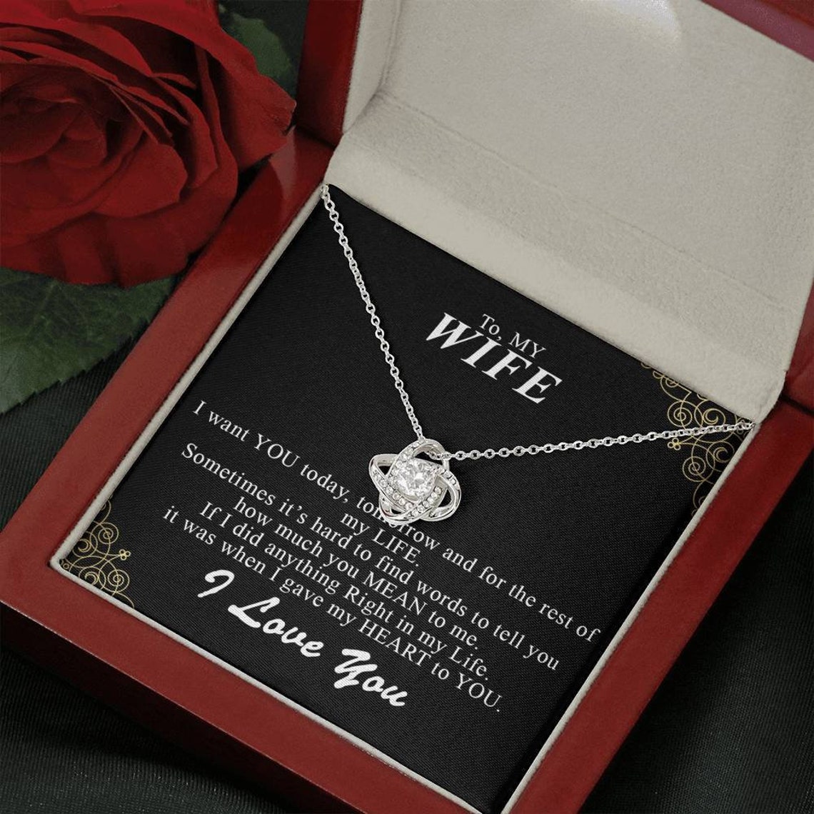 To My Wife Necklace With Message Card Wife Gift From Husband Etsy