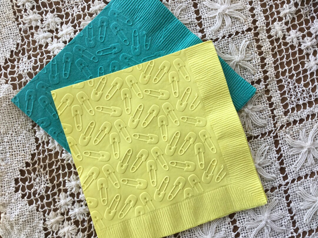 Baby Pins Embossed Napkins Baby Shower Tea Beverage Cocktail Etsy